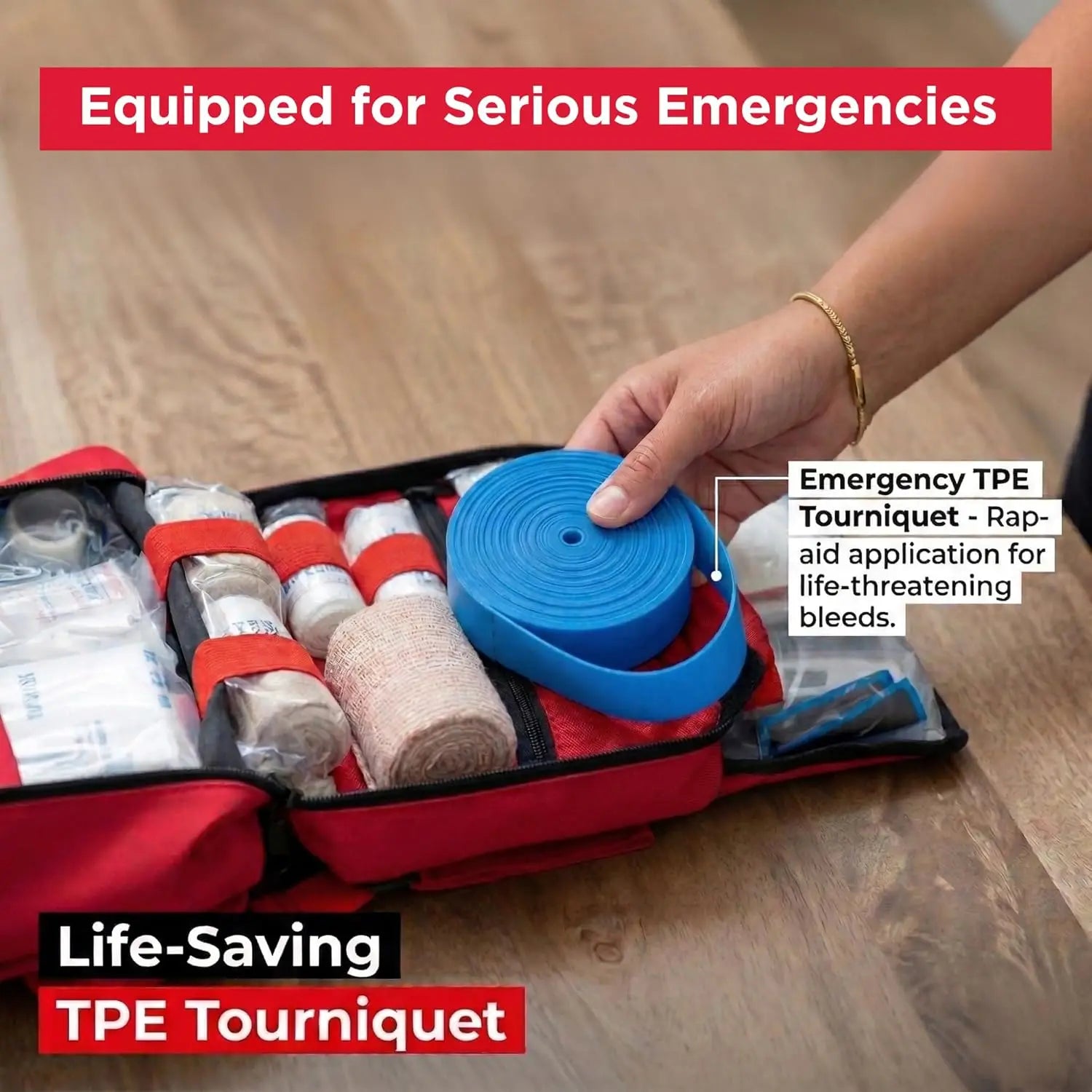 346-Piece First Aid Kit with Tourniquet & Steri-Strips – Emergency Supplies for Home, Car, Travel & Outdoor in Waterproof Bag