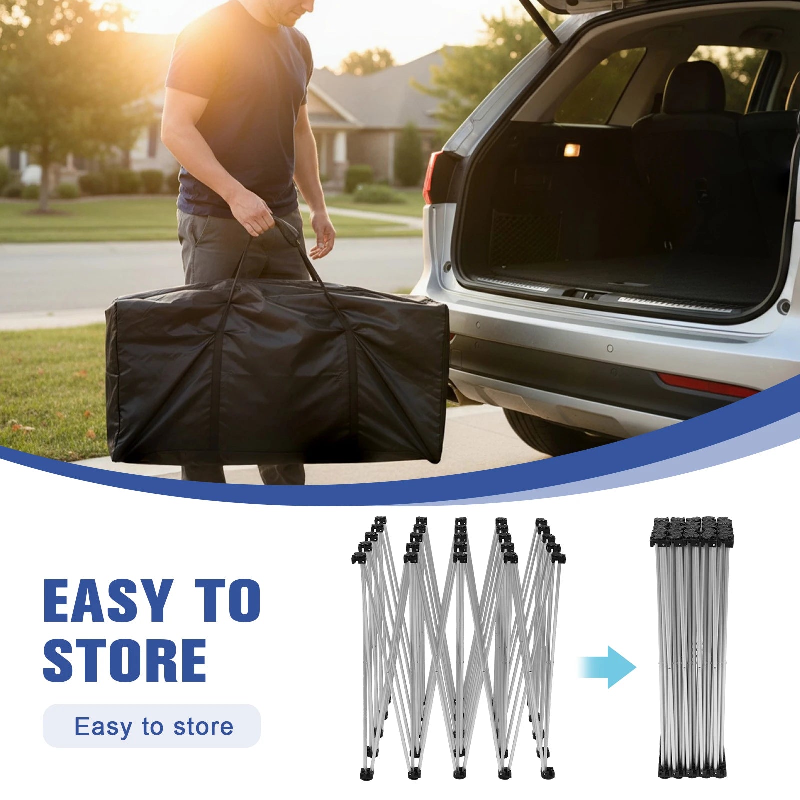 10x10/15/17 FT Portable Pop Up Display Stand with Carrying Bag Banner Show Frame for Business Shopping Malls Campuses Weddings