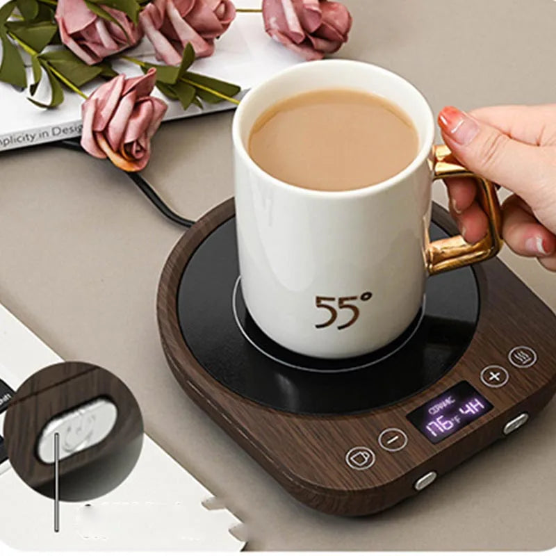 220V Cup Heater Mug Warmer Coffee Mug Heating Coaster Smart Thermostatic Electric Hot Plate Milk Tea Water Heating Pad Heater