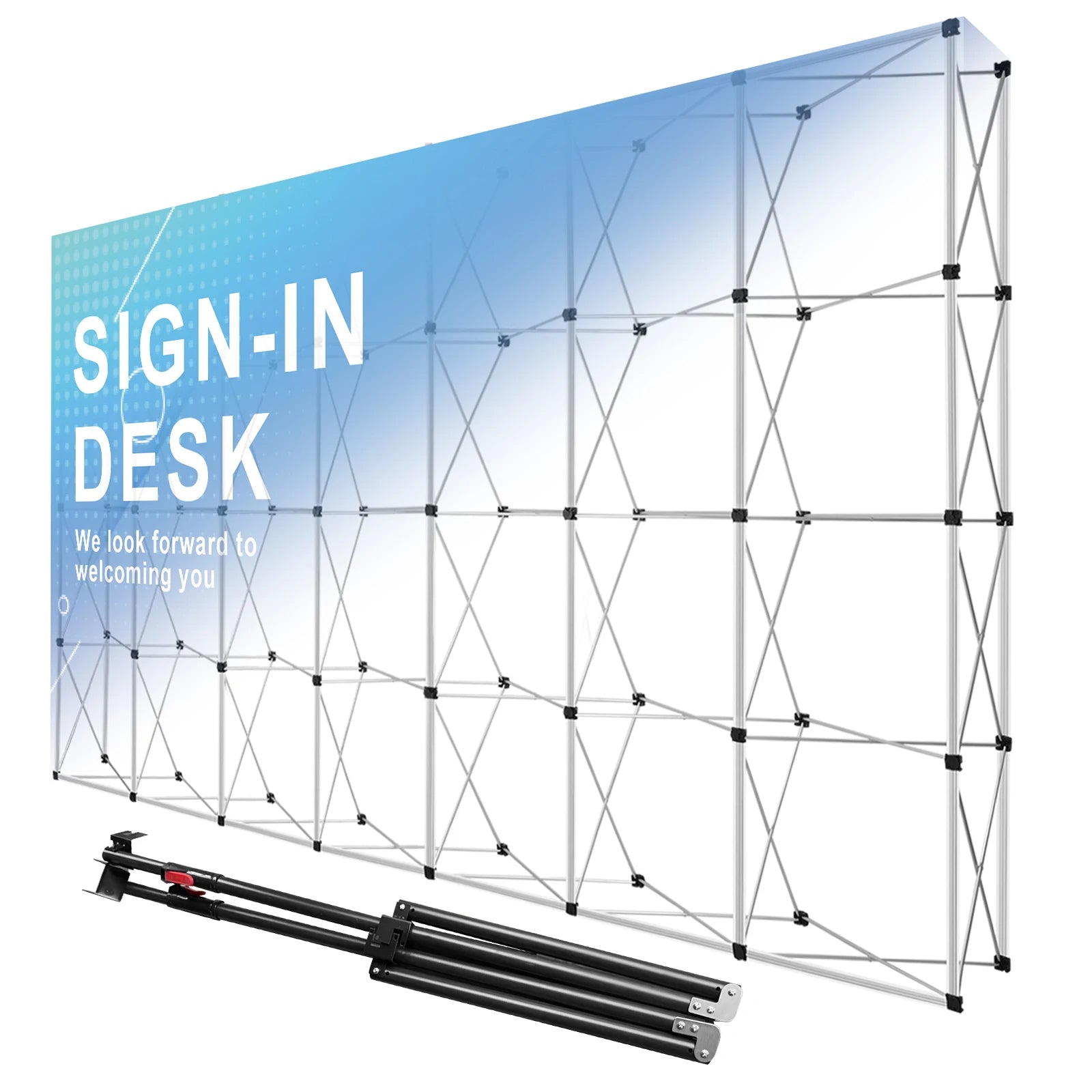 10x10/15/17 FT Portable Pop Up Display Stand with Carrying Bag Banner Show Frame for Business Shopping Malls Campuses Weddings