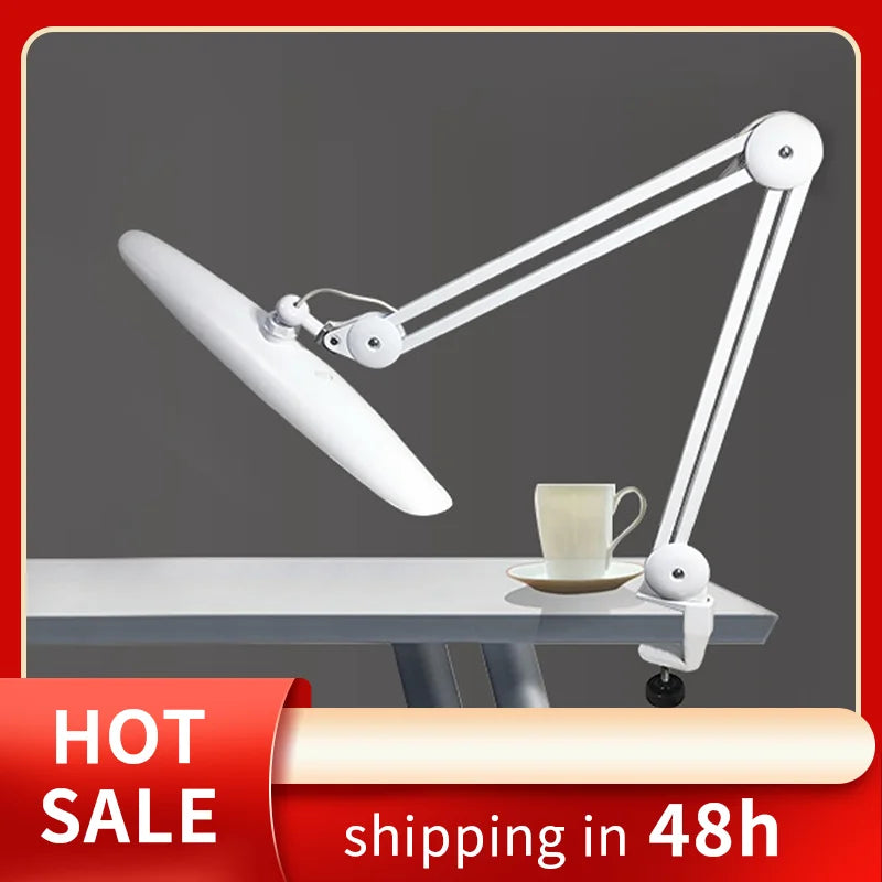 24W LED Desk Lamp with Clam 19 Inches Dimmable Computer Light Adjustable Desk Light for Home, Office, Crafts, Nails & Hobbies