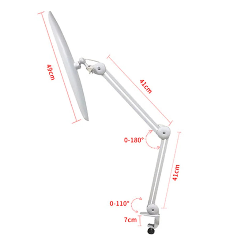 24W LED Desk Lamp with Clam 19 Inches Dimmable Computer Light Adjustable Desk Light for Home, Office, Crafts, Nails & Hobbies