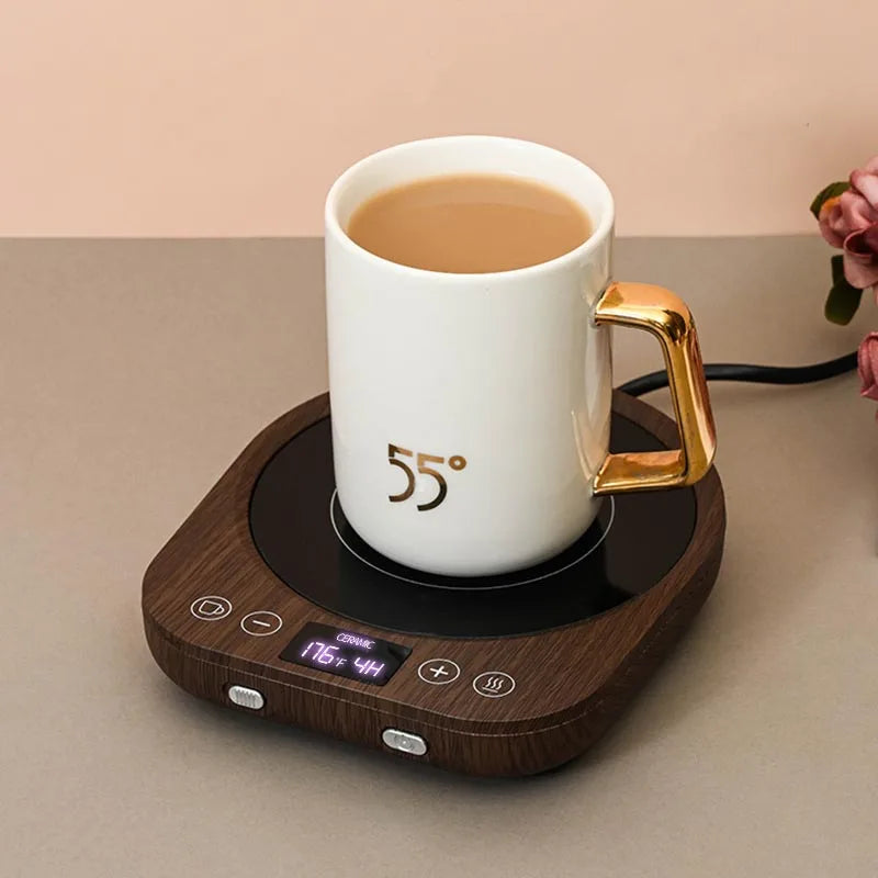 220V Cup Heater Mug Warmer Coffee Mug Heating Coaster Smart Thermostatic Electric Hot Plate Milk Tea Water Heating Pad Heater