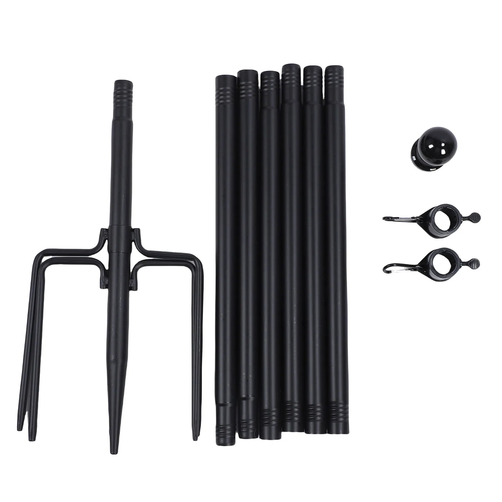 10 FT Ground Garden Flag Pole Thickened Stainless Steel Flagpole Outdoor Flag Pole Tool with 5 Prong Base for Yard Garden