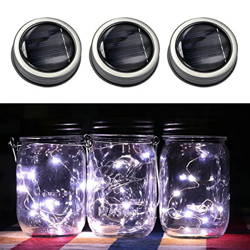 2m 20leds Solar powered Mason Jar Lid Fairy string Vine light Lantern Patio Garden Bottle Porch night Wedding Party Decoration