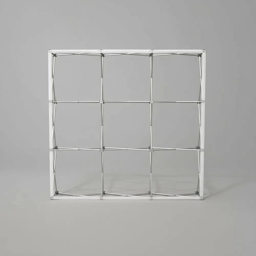 3x3 Foldable Pop-up Display Stand with Dye Sublimation Customizable Screen Aluminum Frame Tension Fabric-Reusable & Lightweight