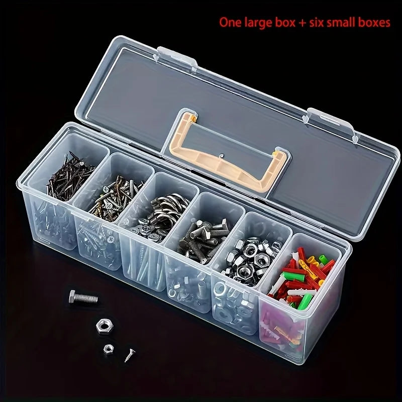 1/7pcs Tool Parts Storage Box Set Multi-Compartment Tool Organizer,Sorting Box for Screws,Wrenches,Hardware Accessories,and Toys