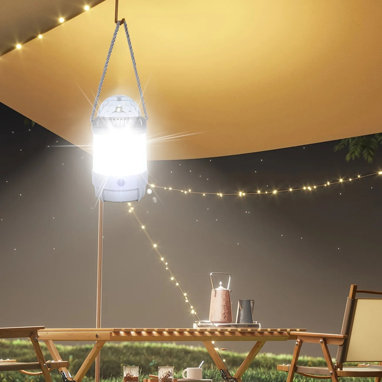 1-4PCS LEDCamping Lantern Rechargeable,1500mAh PowerBank,3Light Modes Stage Light,for Hallowen Decoration,Chrismas, indoor.