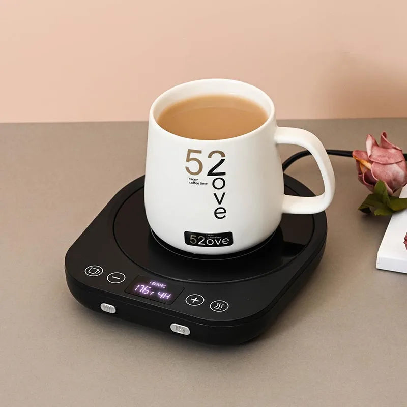 220V Cup Heater Mug Warmer Coffee Mug Heating Coaster Smart Thermostatic Electric Hot Plate Milk Tea Water Heating Pad Heater