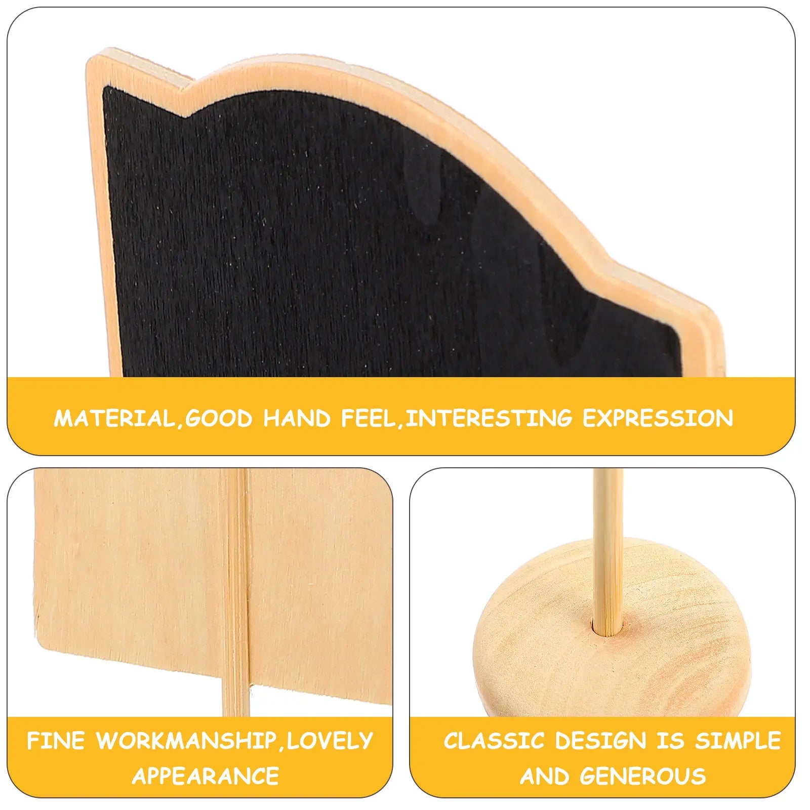 10Pcs Small Chalkboard Sign Wooden Mini Message Board Light Compact Easy Clean for Cafe Bar Restaurant Home Office Menu Display