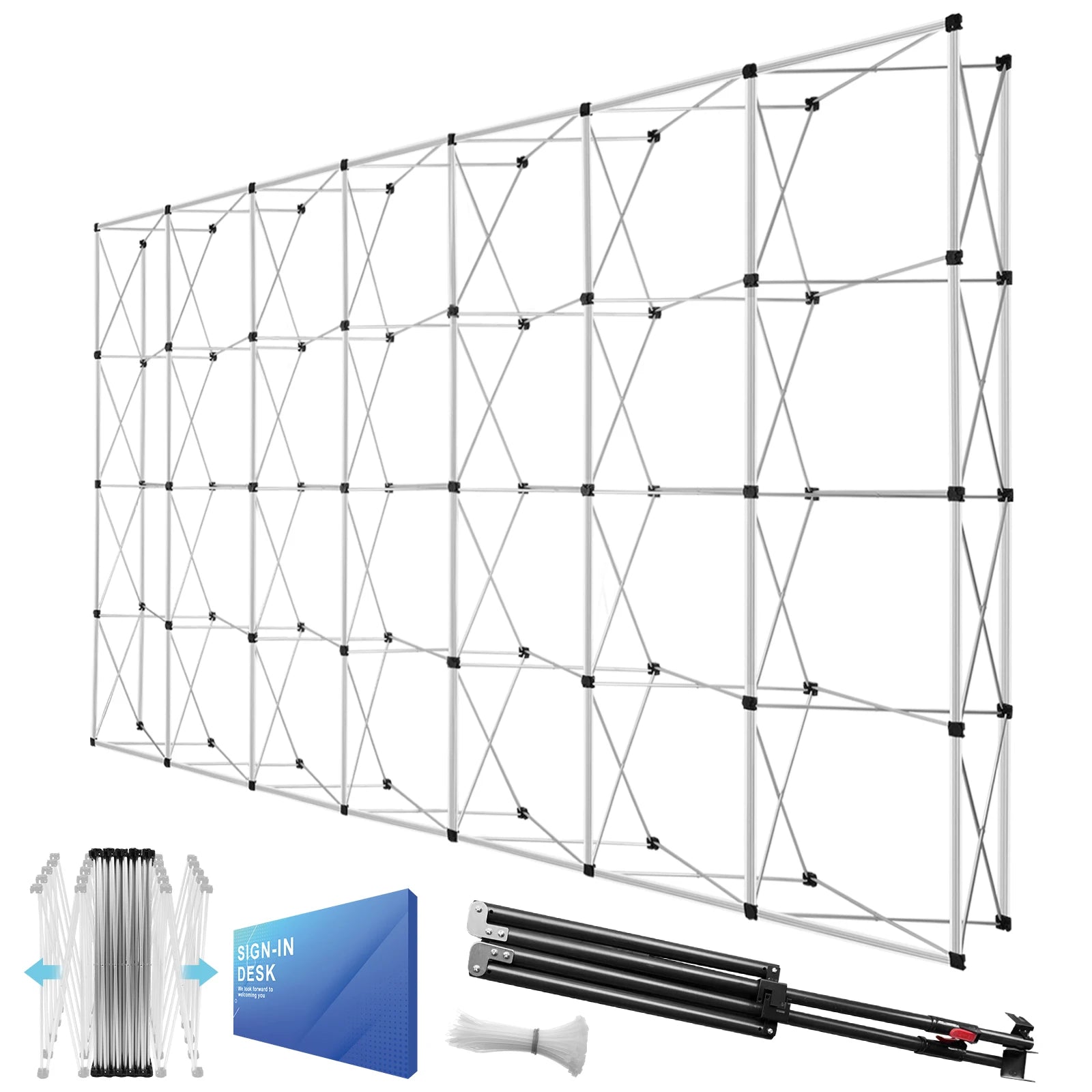 10x10/15/17 FT Portable Pop Up Display Stand with Carrying Bag Banner Show Frame for Business Shopping Malls Campuses Weddings