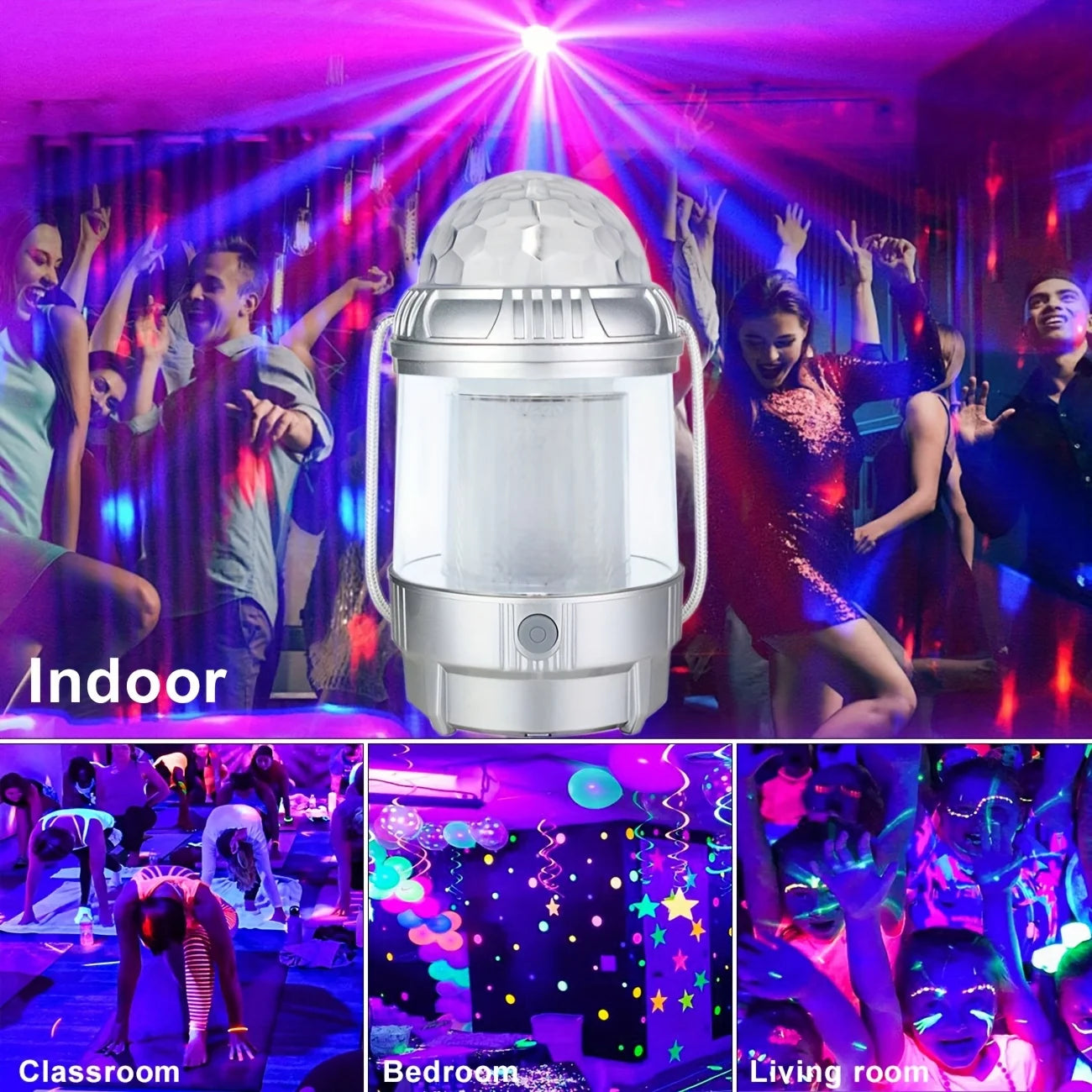 1-4PCS LEDCamping Lantern Rechargeable,1500mAh PowerBank,3Light Modes Stage Light,for Hallowen Decoration,Chrismas, indoor.