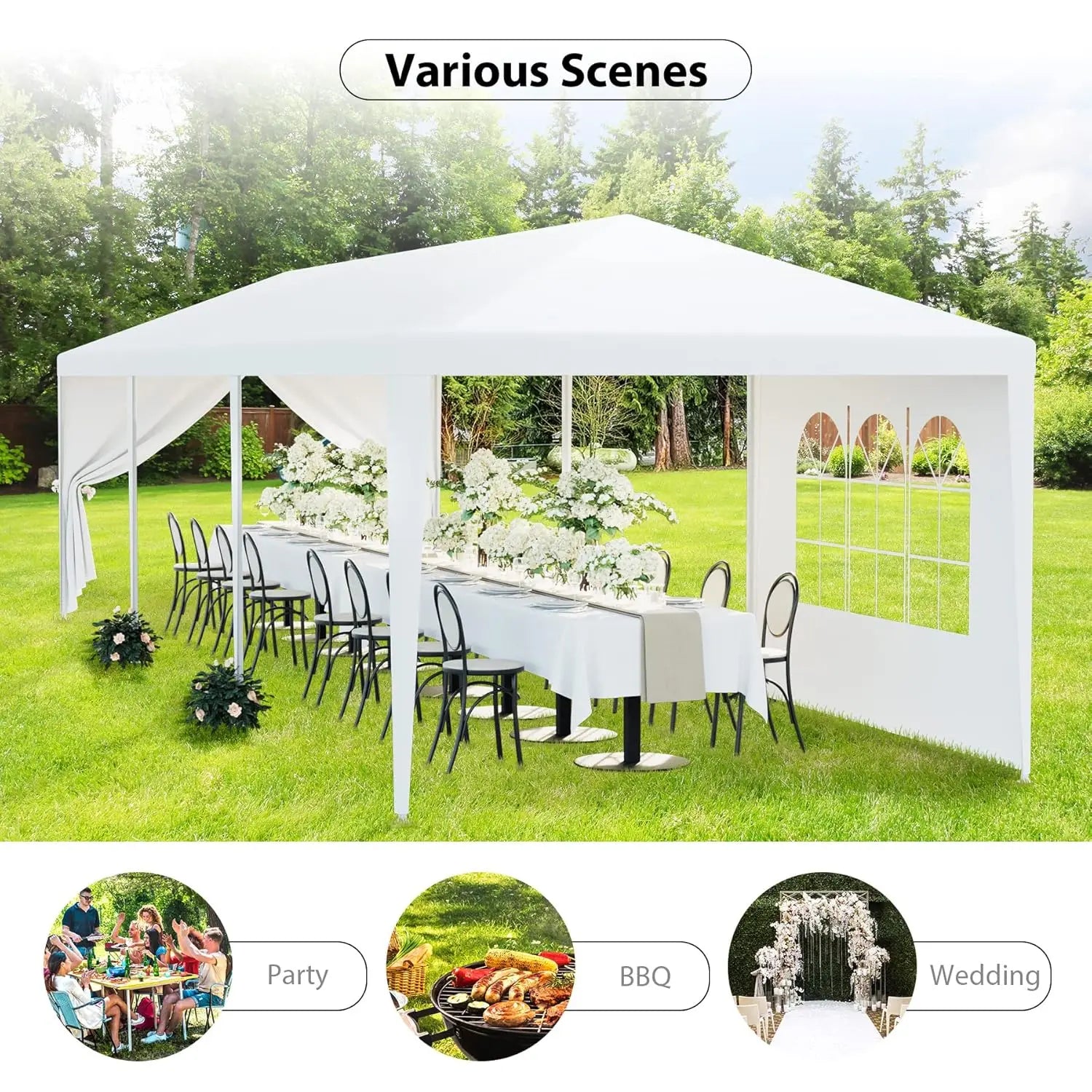 10' x 30' Outdoor Waterproof Gazebo Canopy Tent with Removable Sidewalls and Windows Heavy Duty Tent for Party, Customized
