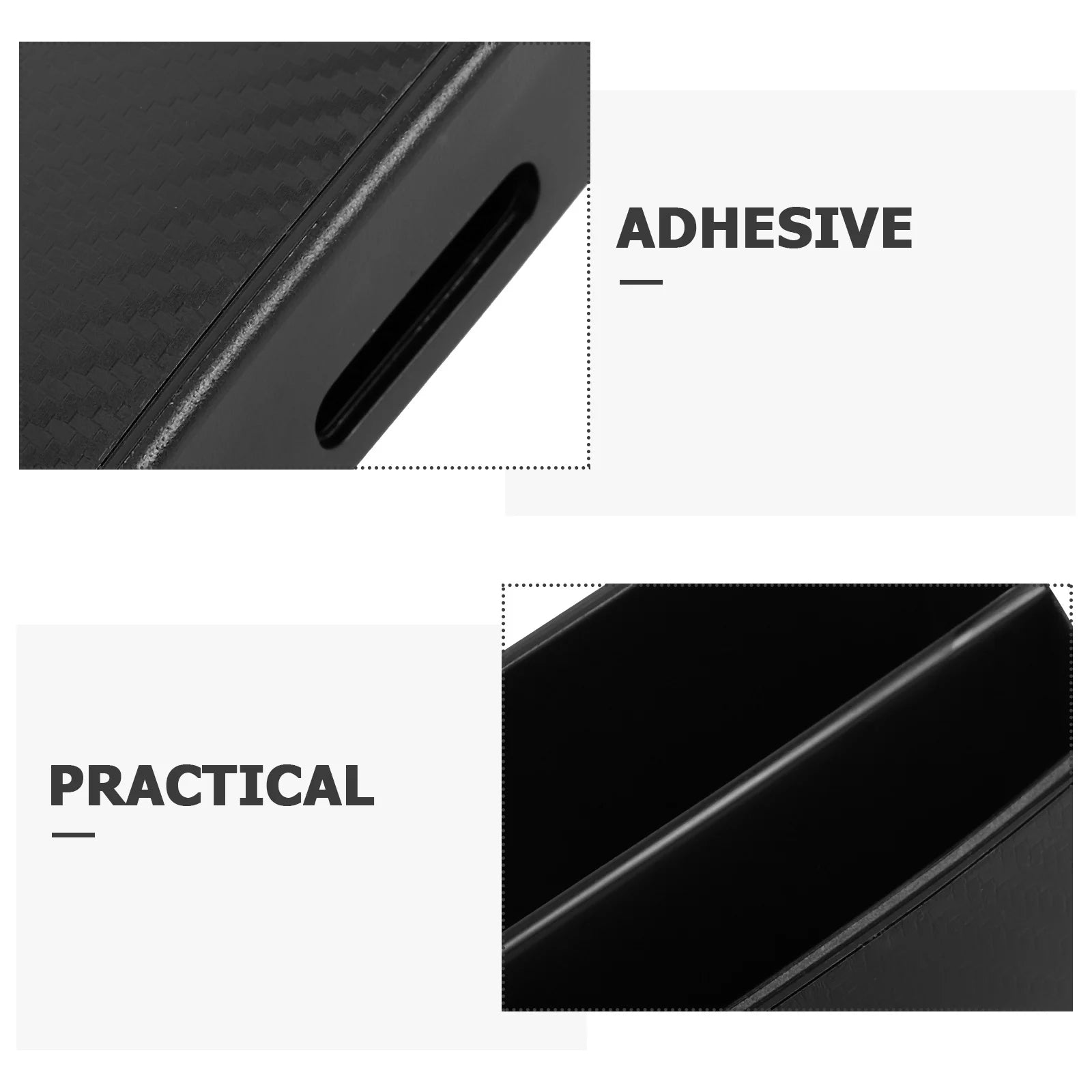 2Pcs Durable PVC Car Organizer Carbon Fiber Look Spacious Design for Phones Cards Receipts Interior Accessories