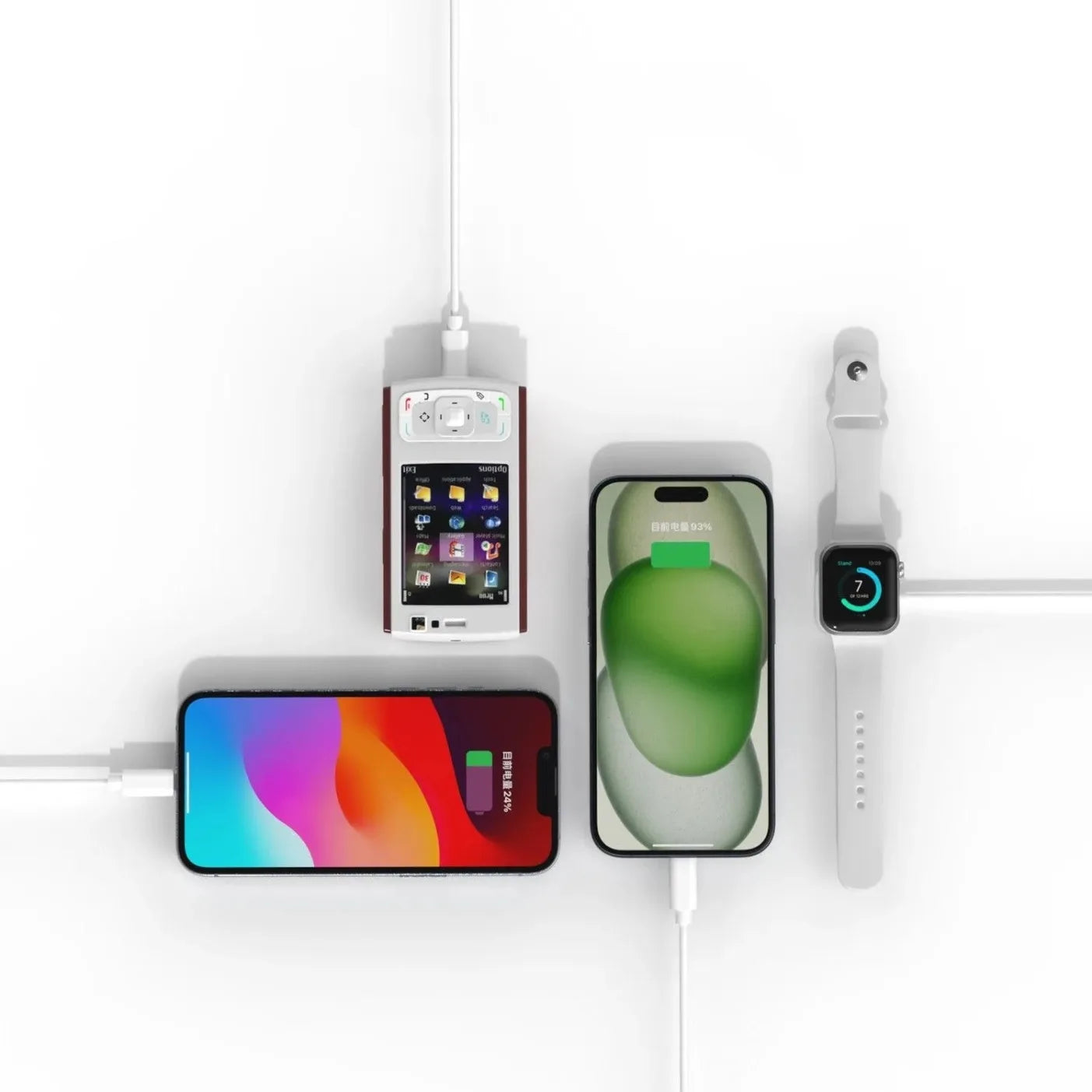 3 in 1 Type-C & Magnetic Wireless Chaeger Pad USB Date Chargers Cable For Apple Watch 10/9/8/7/6/5/4/3/2 SE/Ultra Fast Charging