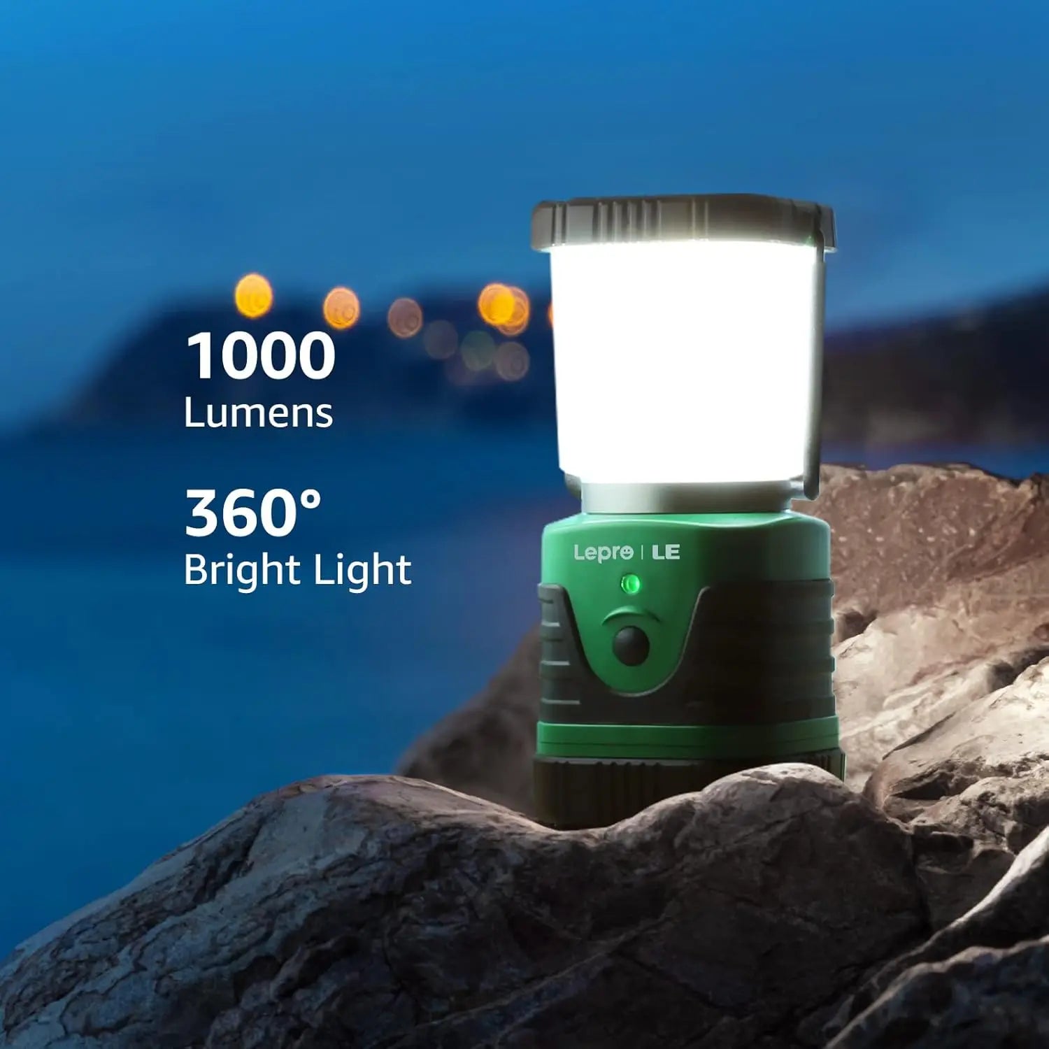 1000LM Rechargeable LED Camping Lantern with Power Bank, 4 Modes, IP44 Waterproof for Emergency & Outdoor