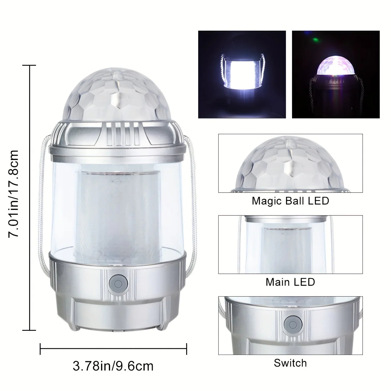 1-4PCS LEDCamping Lantern Rechargeable,1500mAh PowerBank,3Light Modes Stage Light,for Hallowen Decoration,Chrismas, indoor.