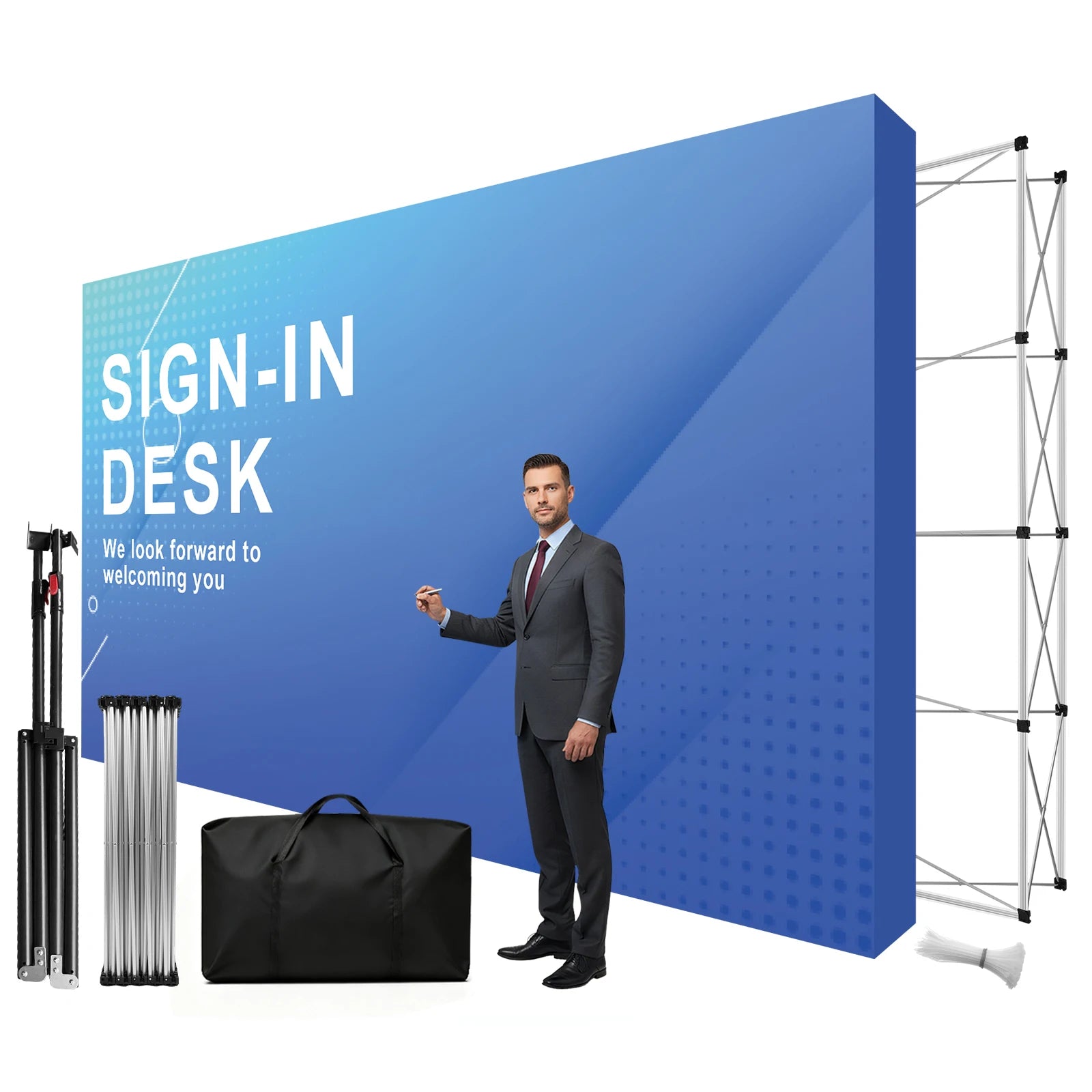 10x17 FT Portable Pop Up Display Stand Tension Fabric Backdrop Booth Frame