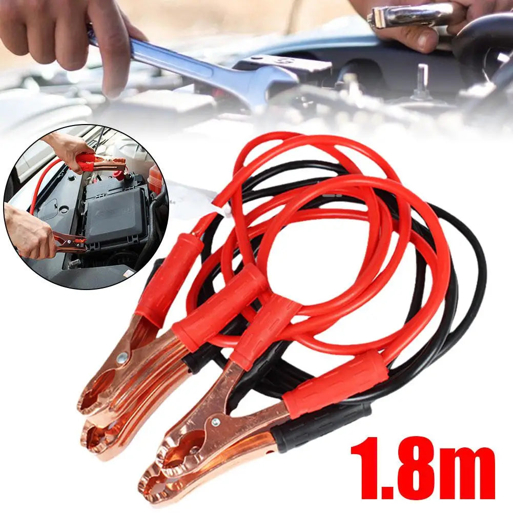 1.8m Car Emergency Power Start Cable Auto Battery Booster Jumper Power Wire Kit Accessories For Suv Van Rv Bu P1n3