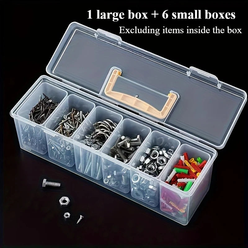 1/7pcs Tool Parts Storage Box Set Multi-Compartment Tool Organizer,Sorting Box for Screws,Wrenches,Hardware Accessories,and Toys